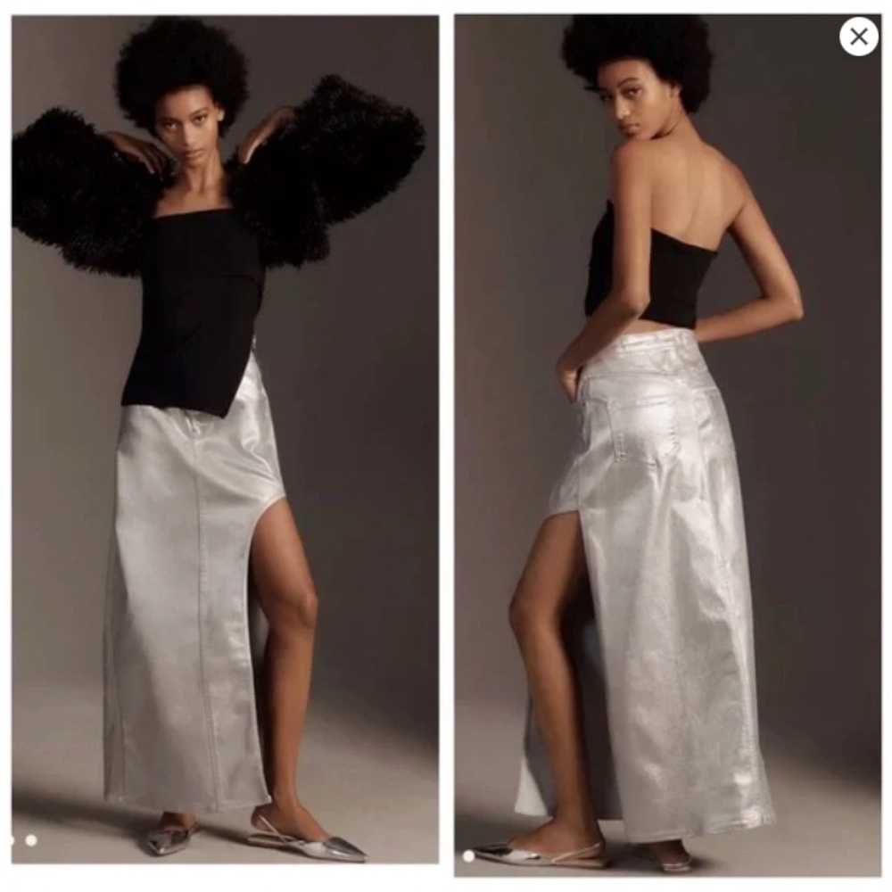 Pilcro by Anthropologie Metallic Skirt NWT